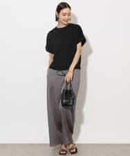 FMKHA29150 MICHEL KLEIN(ミッシェルクラン) ［着心地抜群］ロールアップスリーブカットソー ライトグリーン