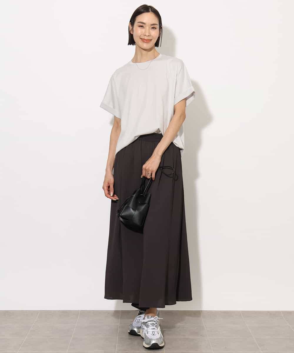 FMKHA29150 MICHEL KLEIN(ミッシェルクラン) ［着心地抜群］ロールアップスリーブカットソー ライトグリーン