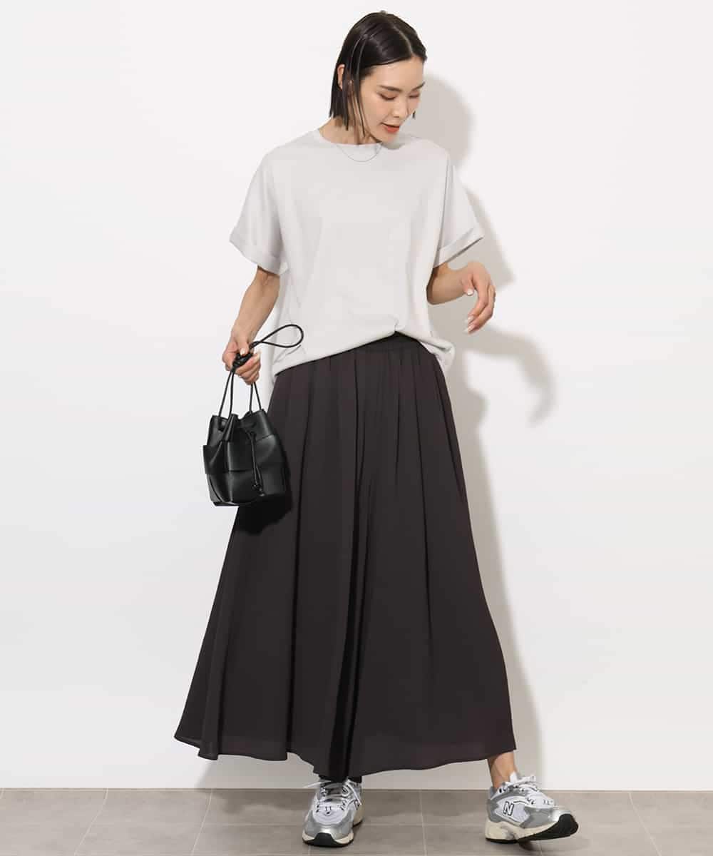 FMKHA29150 MICHEL KLEIN(ミッシェルクラン) ［着心地抜群］ロールアップスリーブカットソー ライトグリーン
