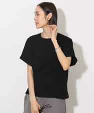 FMKHA29150 MICHEL KLEIN(ミッシェルクラン) ［着心地抜群］ロールアップスリーブカットソー ブラック