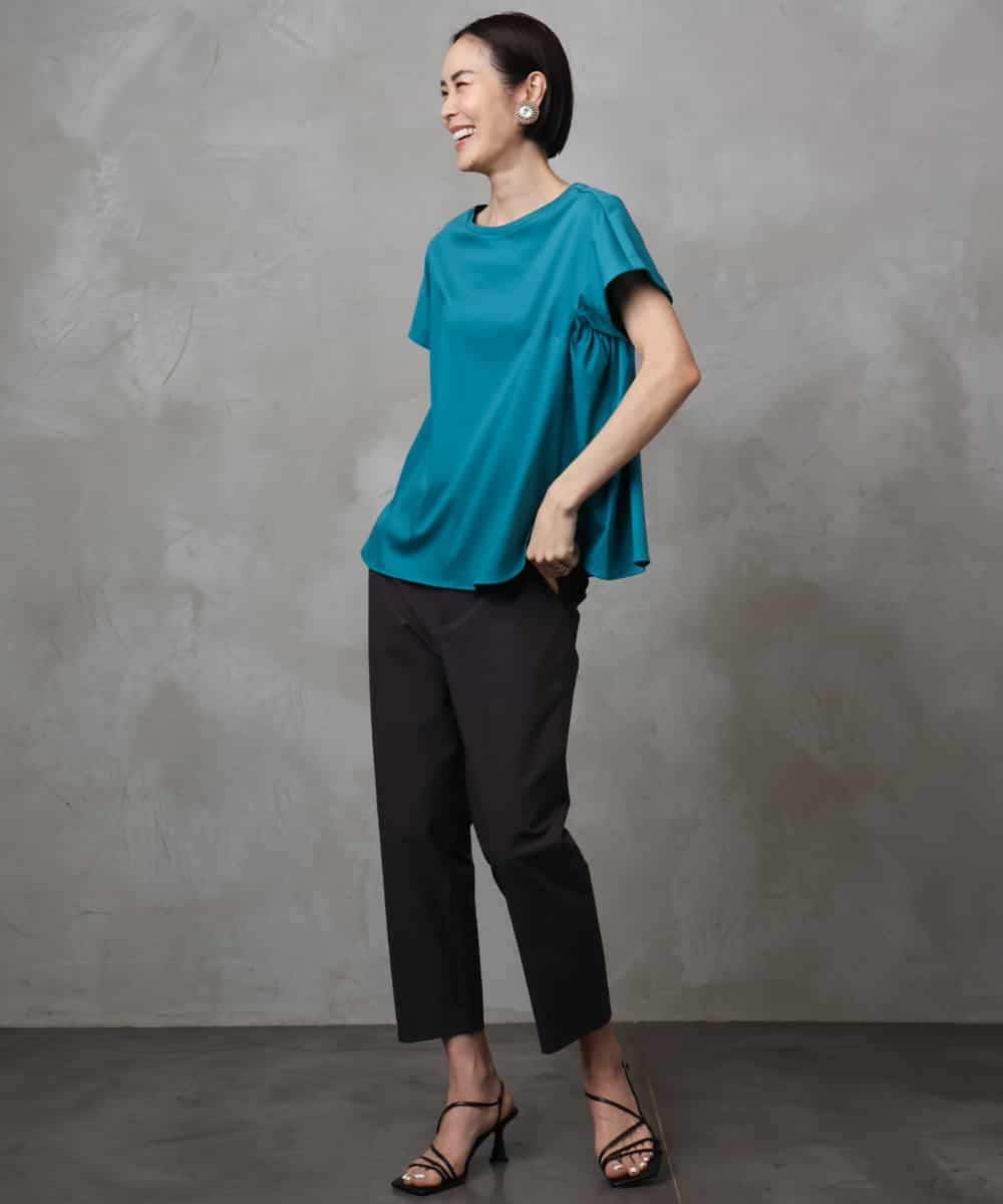 FMKHA30150 MICHEL KLEIN(ミッシェルクラン) ［着心地抜群］立体カットソー ライトグリーン