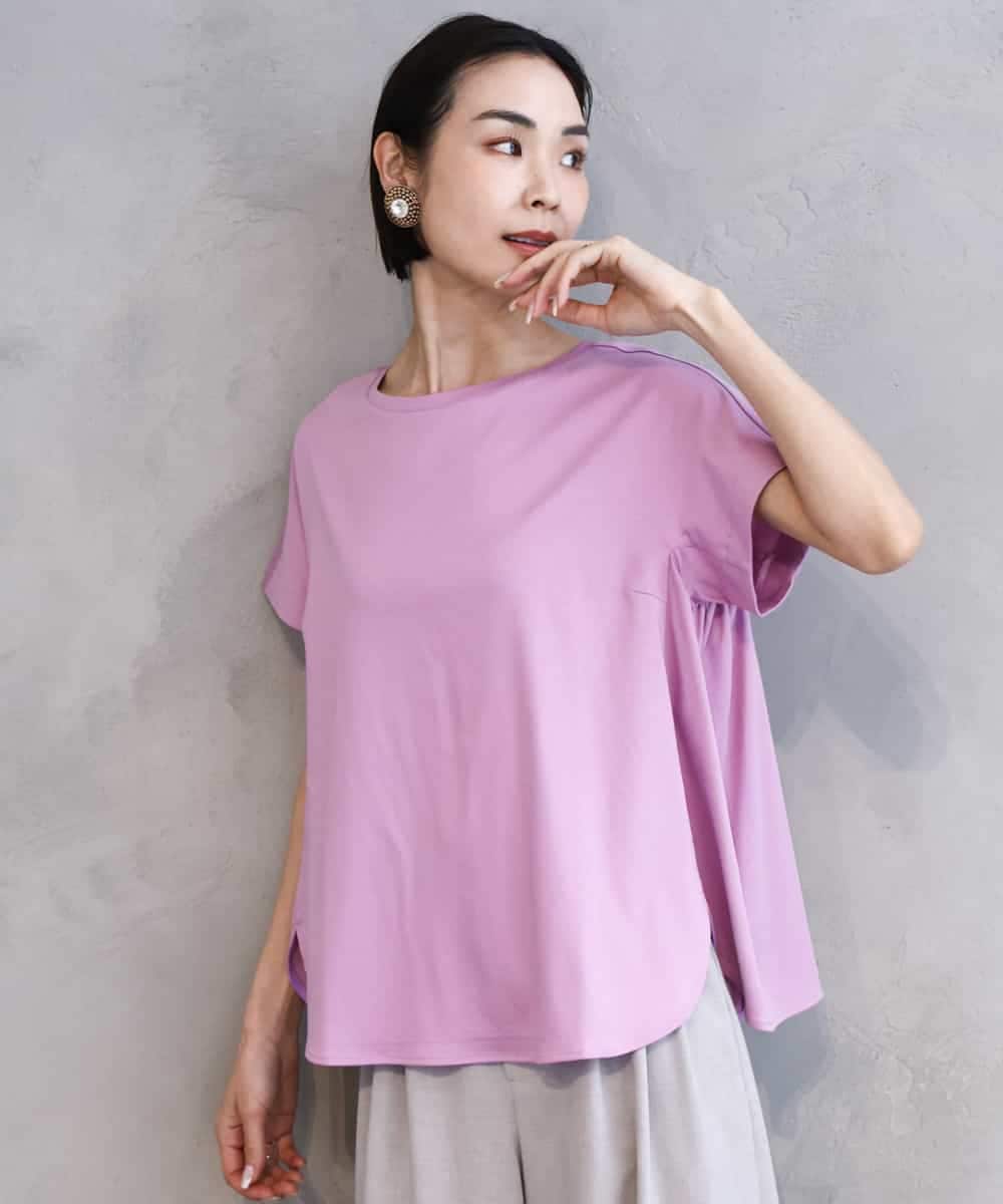 FMKHA30150 MICHEL KLEIN(ミッシェルクラン) ［着心地抜群］立体カットソー ライトグリーン
