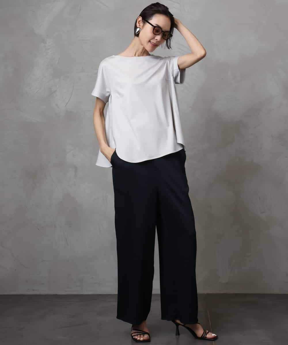 FMKHA30150 MICHEL KLEIN(ミッシェルクラン) ［着心地抜群］立体カットソー ライトグリーン