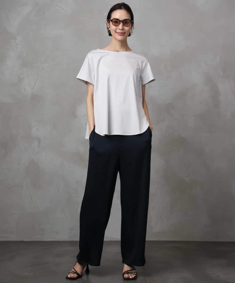 FMKHA30150 MICHEL KLEIN(ミッシェルクラン) ［着心地抜群］立体カットソー ライトグリーン