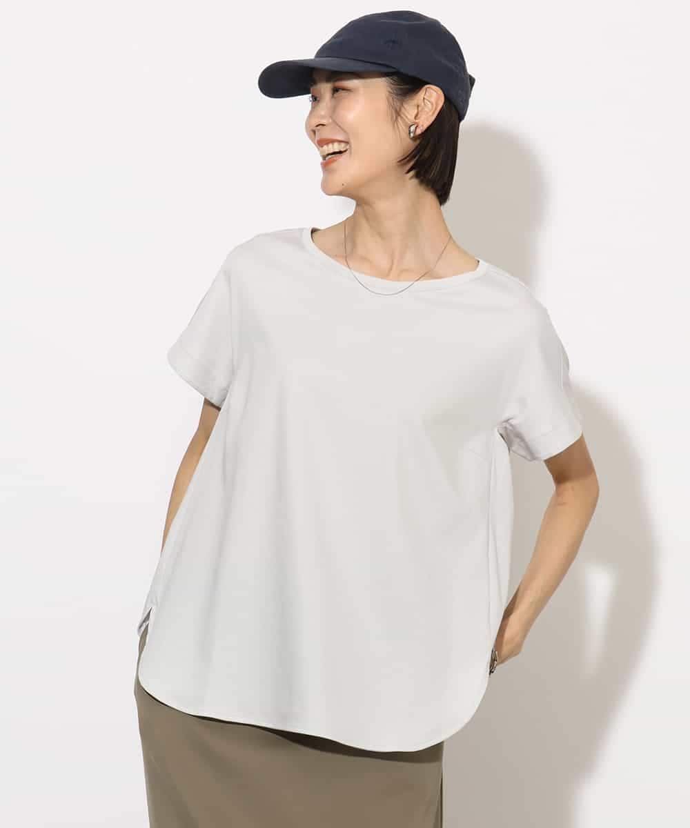 FMKHA30150 MICHEL KLEIN(ミッシェルクラン) [接触冷感]立体カットソー ライトグリーン
