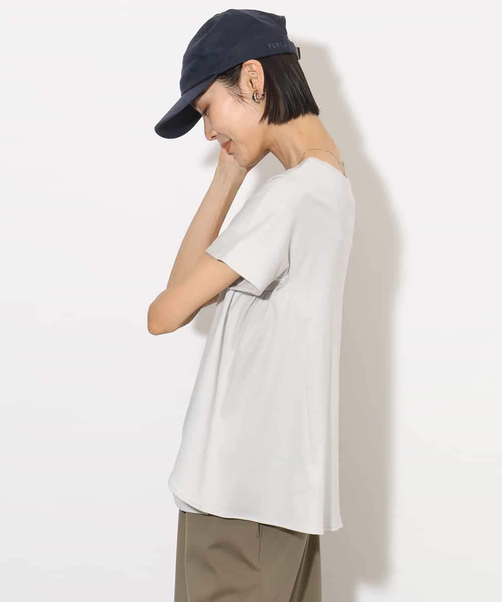 FMKHA30150 MICHEL KLEIN(ミッシェルクラン) [接触冷感]立体カットソー ライトグリーン
