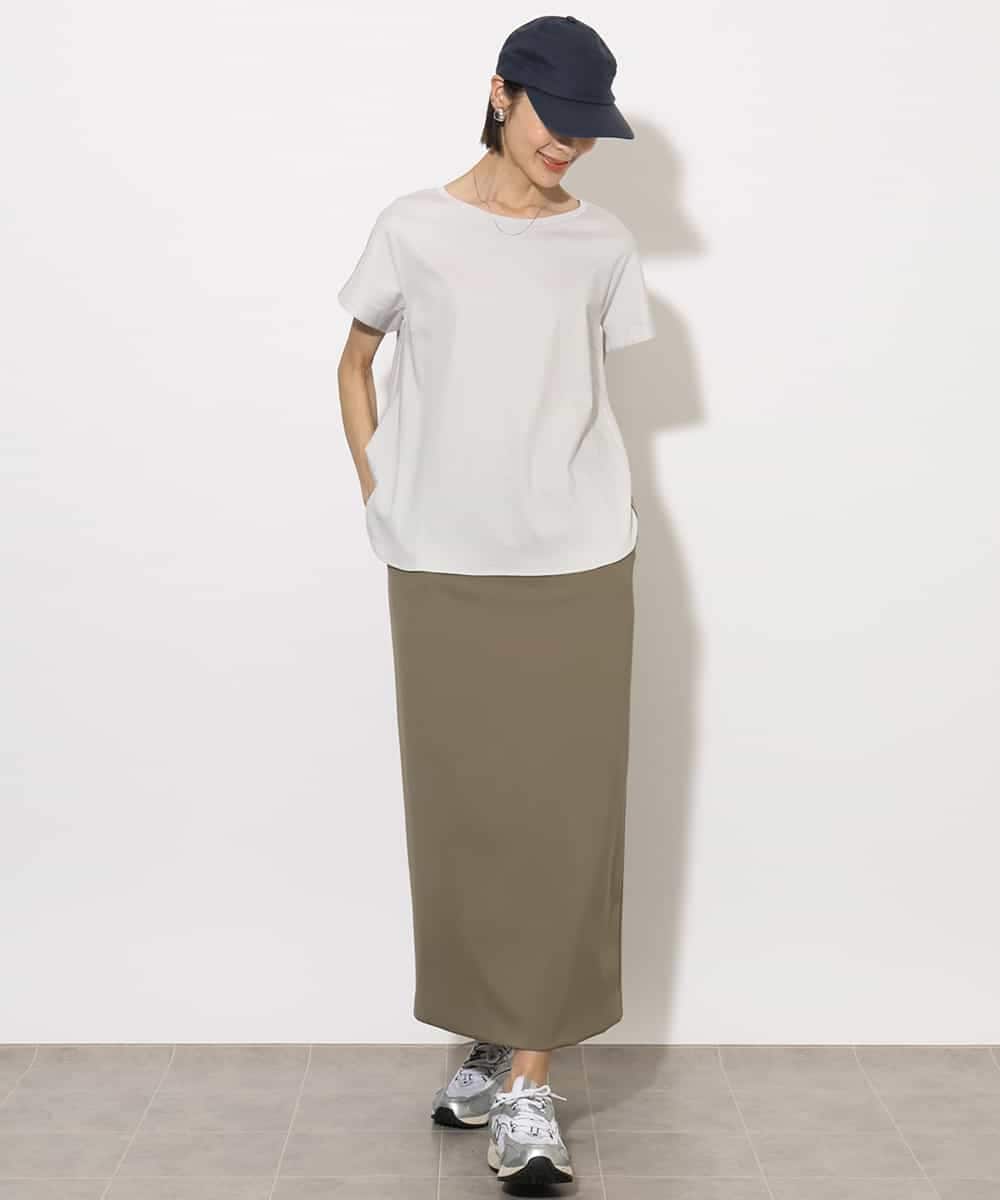 FMKHA30150 MICHEL KLEIN(ミッシェルクラン) [接触冷感]立体カットソー ライトグリーン