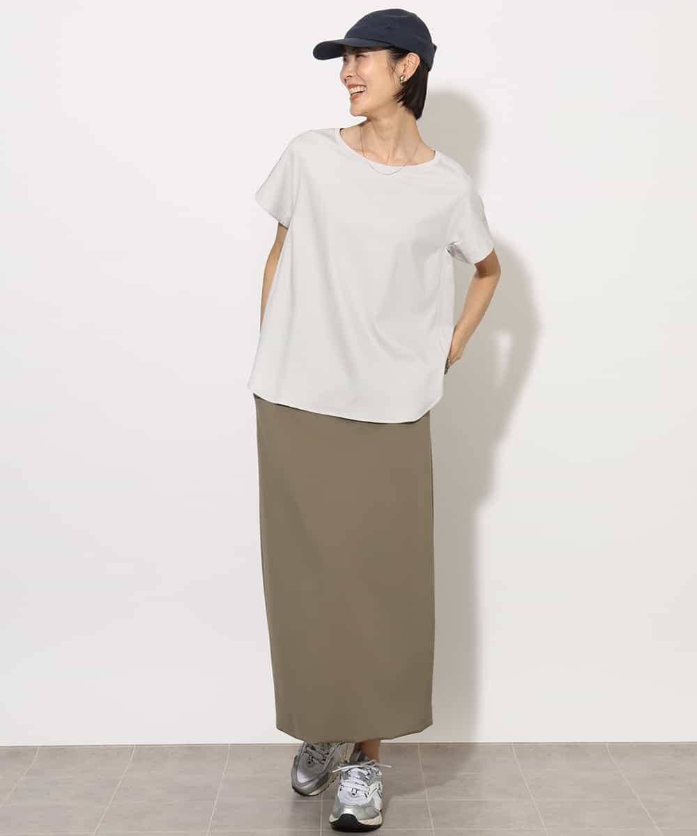 FMKHA30150 MICHEL KLEIN(ミッシェルクラン) [接触冷感]立体カットソー ライトグリーン