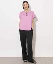 FMKHA30150 MICHEL KLEIN(ミッシェルクラン) [接触冷感]立体カットソー ライトグリーン