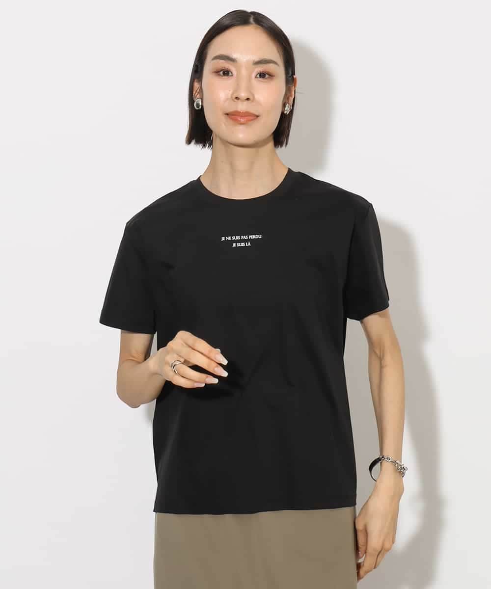 FMKHA38120 MICHEL KLEIN(ミッシェルクラン) ワンポイントロゴTシャツ ブラック