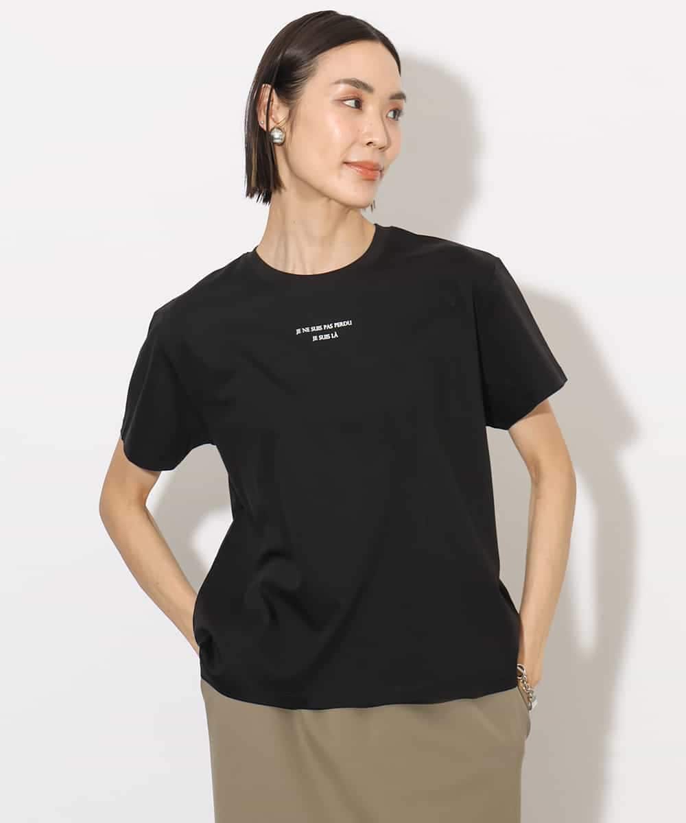 FMKHA38120 MICHEL KLEIN(ミッシェルクラン) ワンポイントロゴTシャツ ブラック