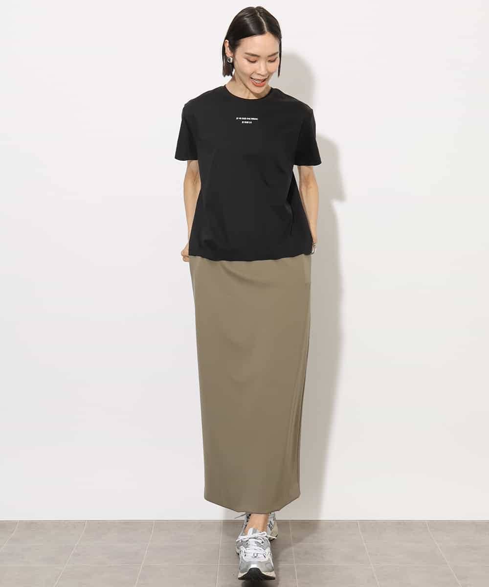 FMKHA38120 MICHEL KLEIN(ミッシェルクラン) ワンポイントロゴTシャツ ブラック