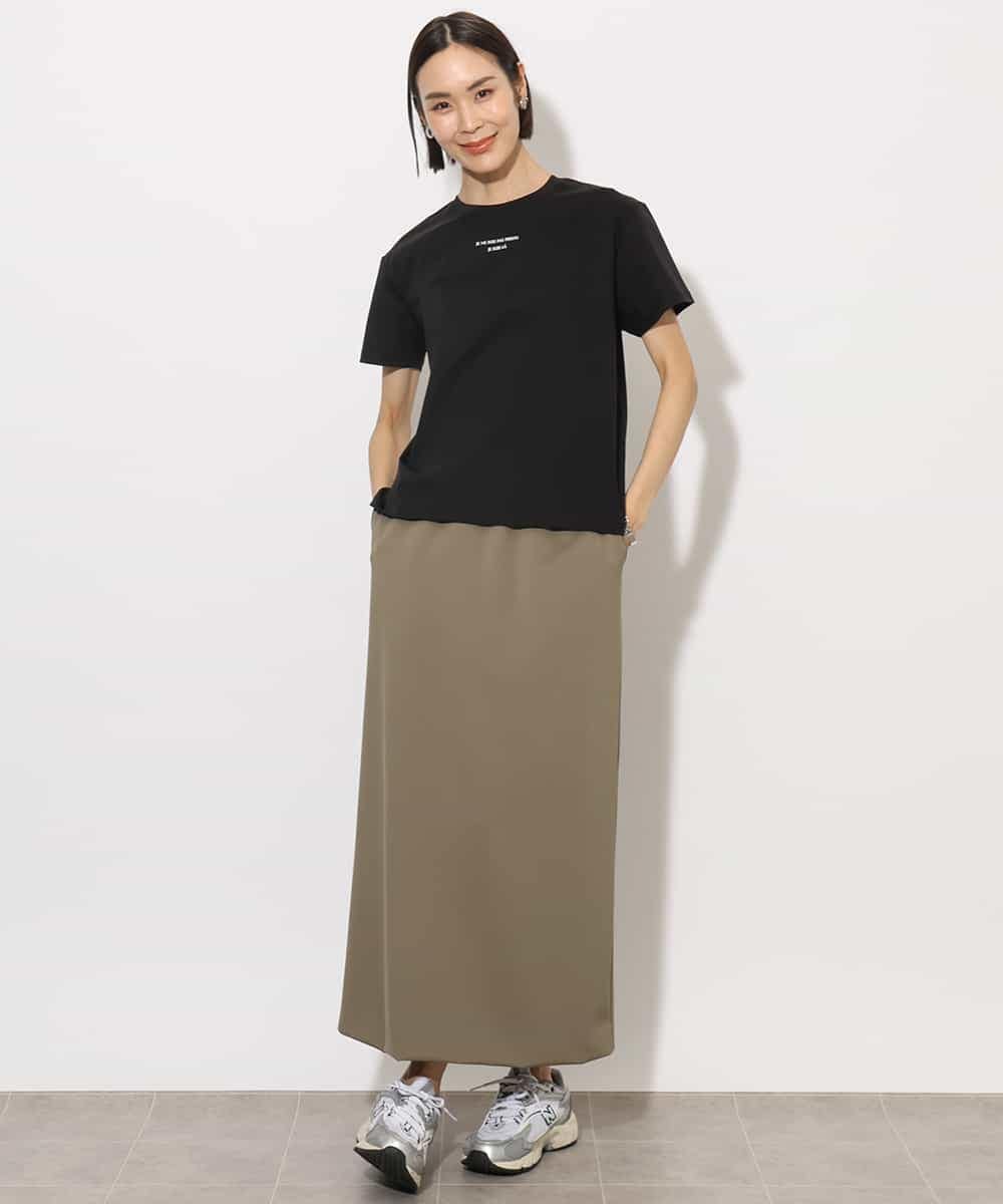 FMKHA38120 MICHEL KLEIN(ミッシェルクラン) ワンポイントロゴTシャツ ブラック