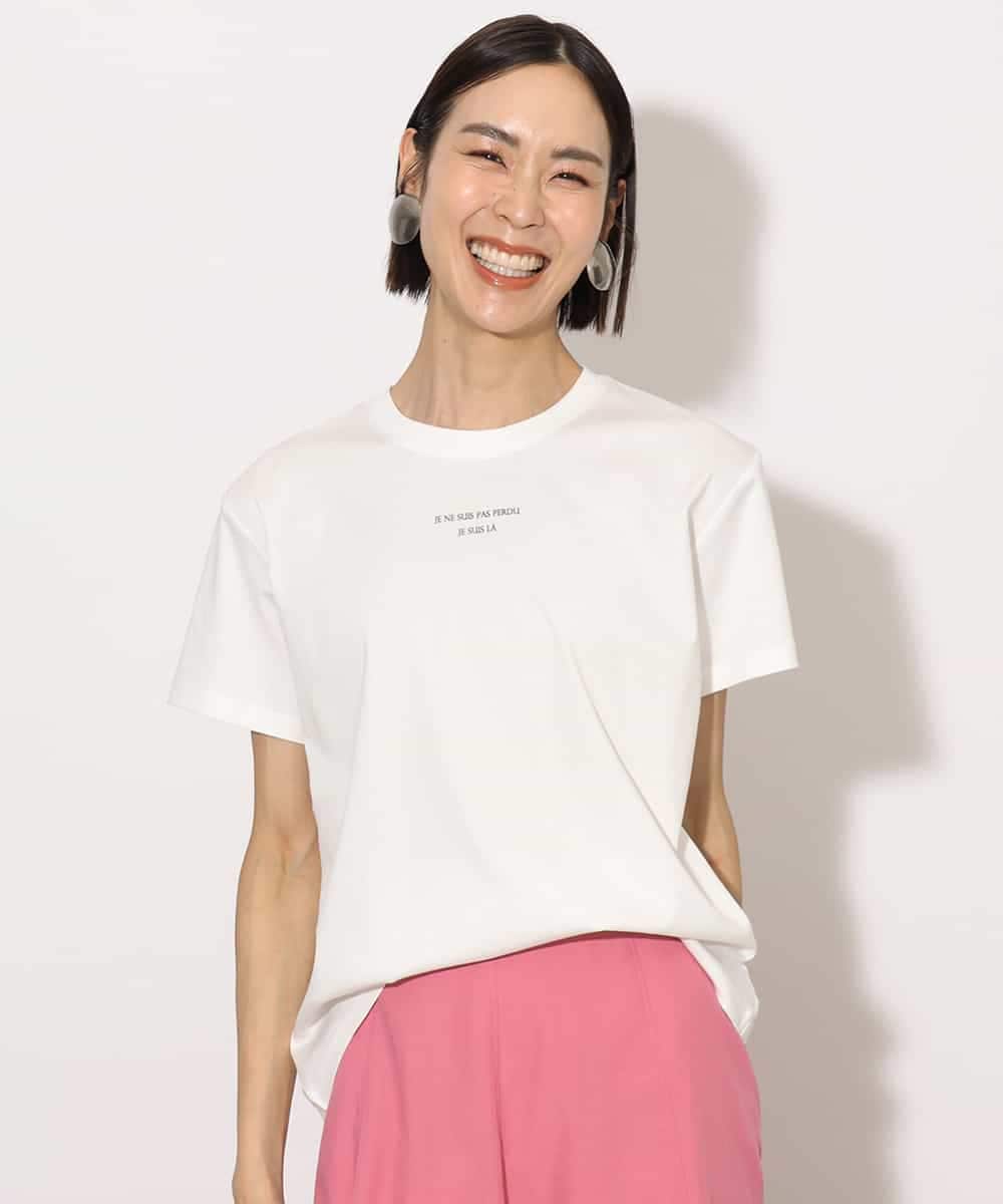 FMKHA38120 MICHEL KLEIN(ミッシェルクラン) ワンポイントロゴTシャツ ブラック