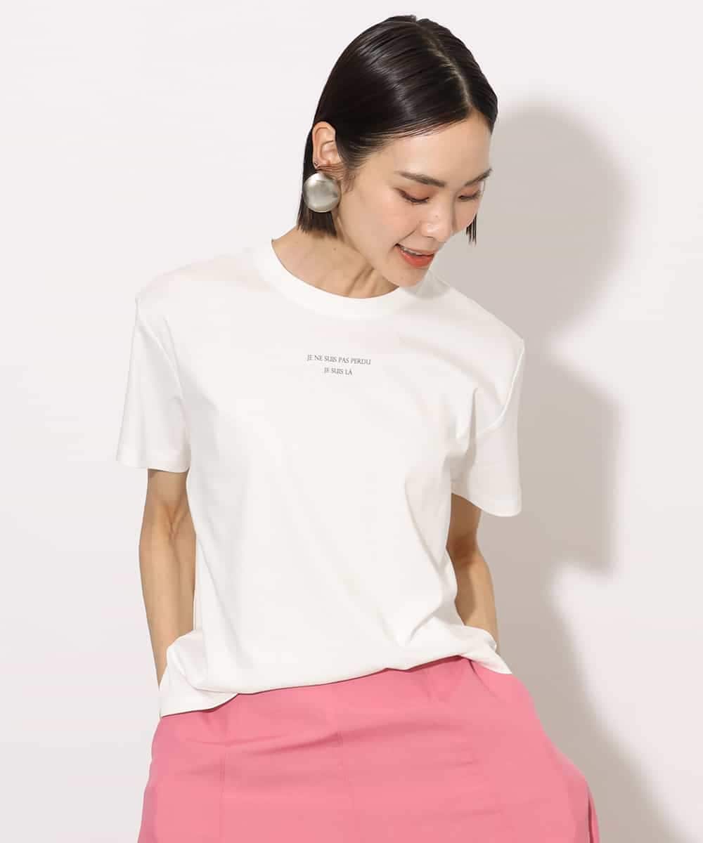 FMKHA38120 MICHEL KLEIN(ミッシェルクラン) ワンポイントロゴTシャツ ブラック