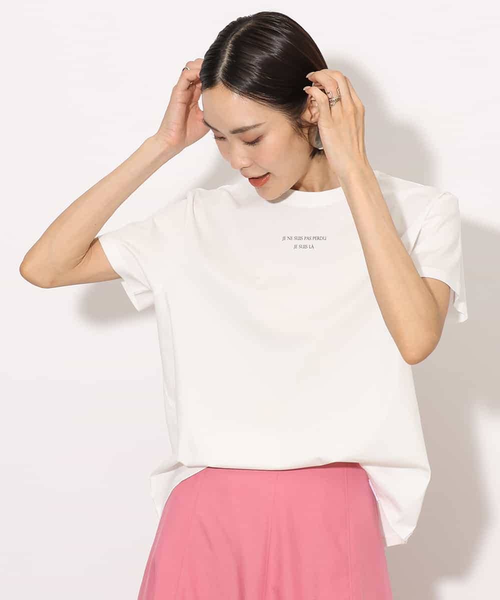 FMKHA38120 MICHEL KLEIN(ミッシェルクラン) ワンポイントロゴTシャツ ブラック