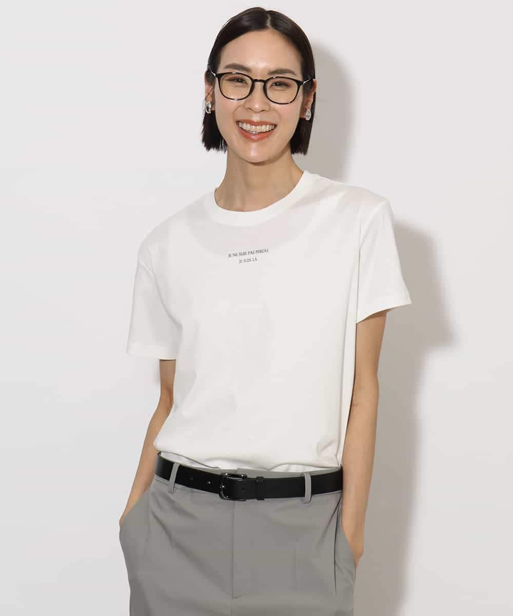 FMKHA38120 MICHEL KLEIN(ミッシェルクラン) ワンポイントロゴTシャツ ブラック