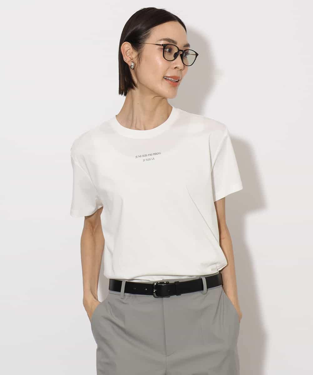 FMKHA38120 MICHEL KLEIN(ミッシェルクラン) ワンポイントロゴTシャツ ブラック