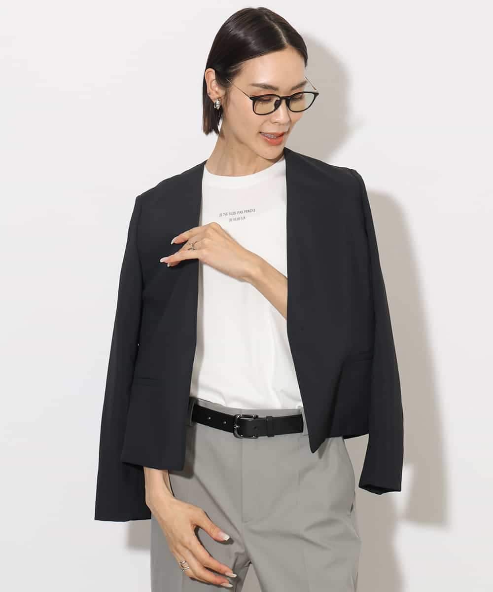 FMKHA38120 MICHEL KLEIN(ミッシェルクラン) ワンポイントロゴTシャツ ブラック