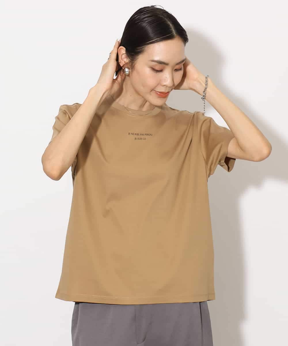 FMKHA38120 MICHEL KLEIN(ミッシェルクラン) ワンポイントロゴTシャツ ブラック