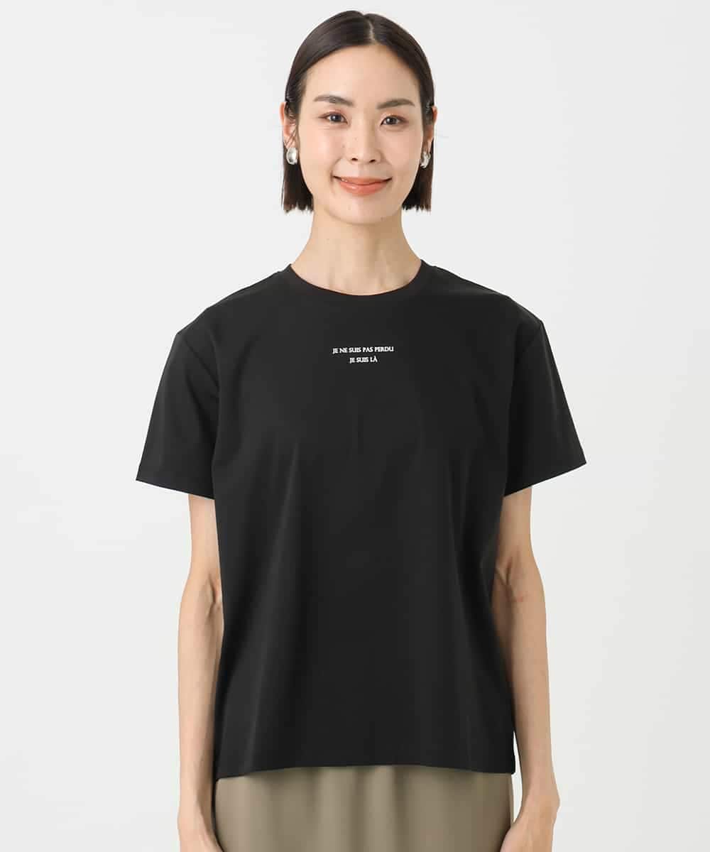 FMKHA38120 MICHEL KLEIN(ミッシェルクラン) ワンポイントロゴTシャツ ブラック