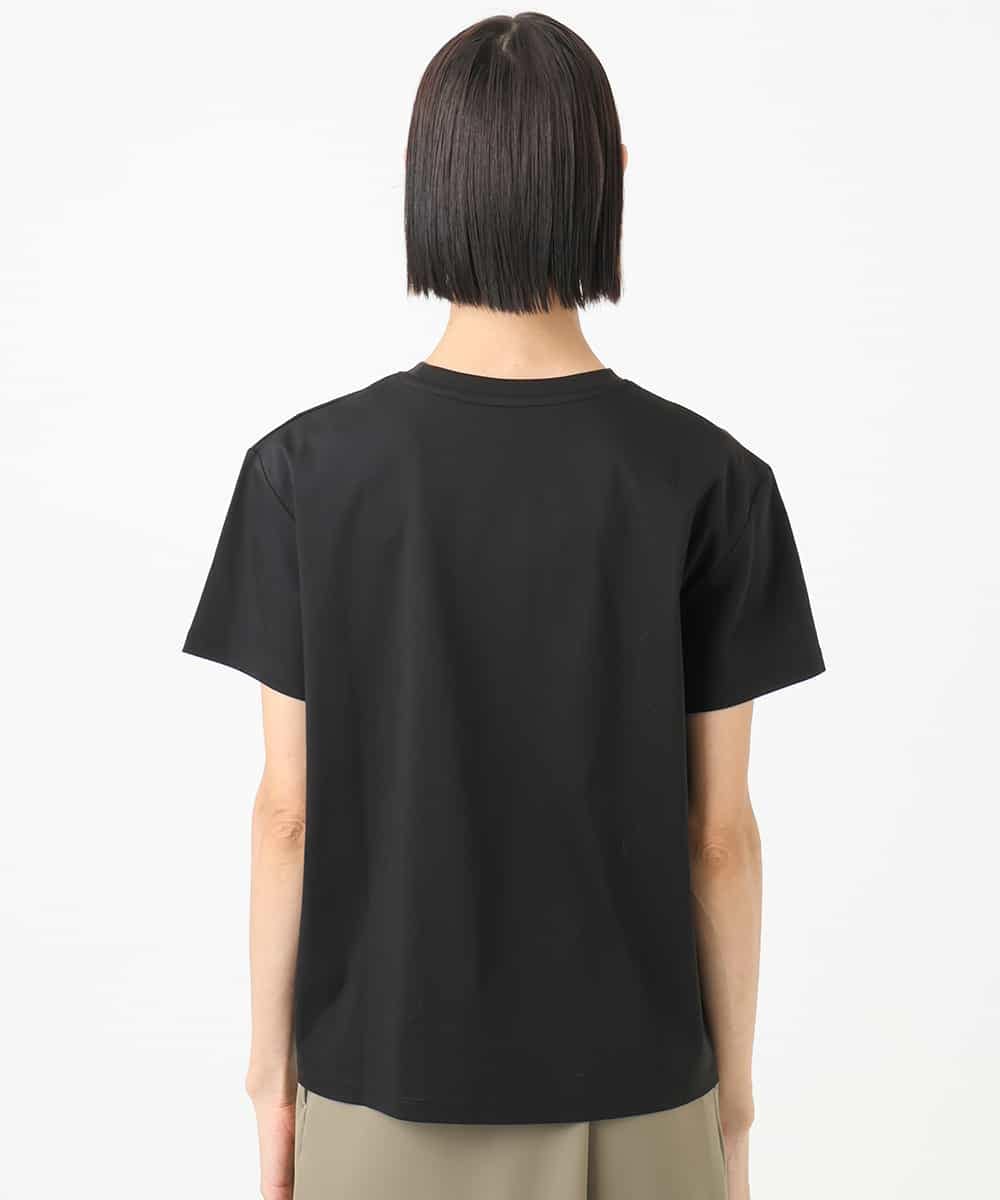 FMKHA38120 MICHEL KLEIN(ミッシェルクラン) ワンポイントロゴTシャツ ブラック