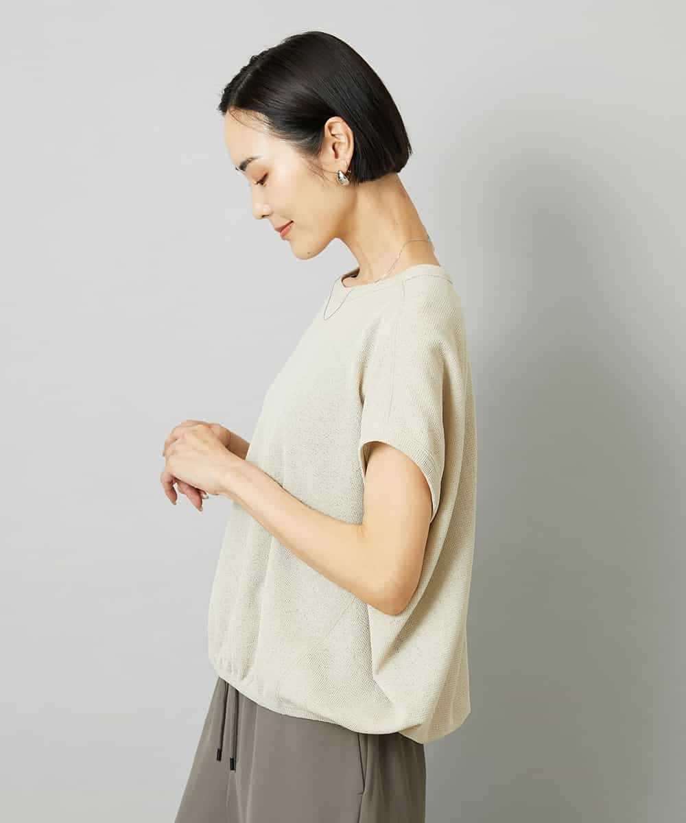 FMKHD01170 MICHEL KLEIN(ミッシェルクラン) [ドライタッチ]ワッフルバルーンプルオーバー ベージュ