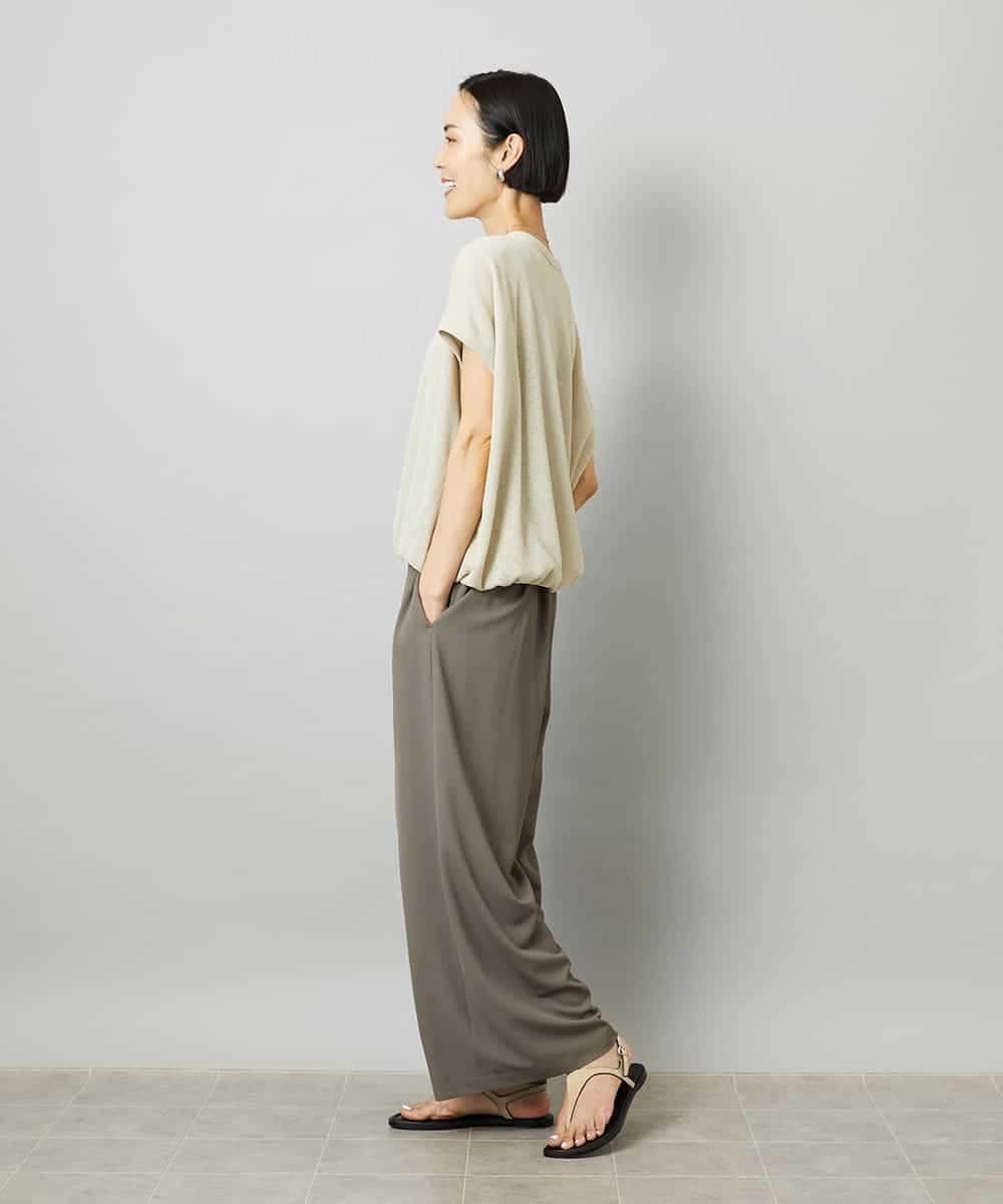 FMKHD01170 MICHEL KLEIN(ミッシェルクラン) [ドライタッチ]ワッフルバルーンプルオーバー ベージュ