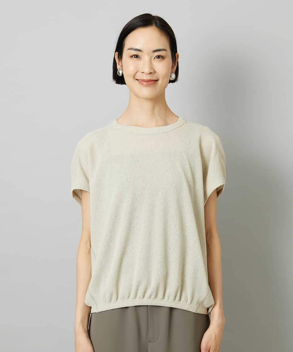 FMKHD01170 MICHEL KLEIN(ミッシェルクラン) [ドライタッチ]ワッフルバルーンプルオーバー ベージュ