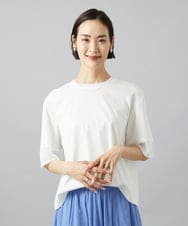FMKHD02170 MICHEL KLEIN(ミッシェルクラン) 袖口メッシュプルオーバー ブラック