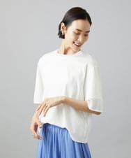 FMKHD02170 MICHEL KLEIN(ミッシェルクラン) 袖口メッシュプルオーバー ブラック
