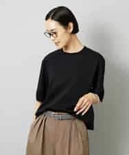 FMKHD02170 MICHEL KLEIN(ミッシェルクラン) 袖口メッシュプルオーバー ブラック