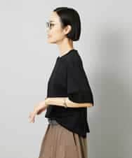 FMKHD02170 MICHEL KLEIN(ミッシェルクラン) 袖口メッシュプルオーバー ブラック