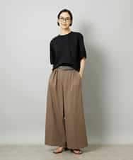 FMKHD02170 MICHEL KLEIN(ミッシェルクラン) 袖口メッシュプルオーバー ブラック