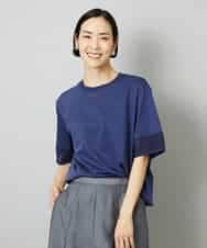 FMKHD02170 MICHEL KLEIN(ミッシェルクラン) 袖口メッシュプルオーバー ブラック