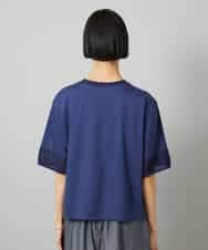 FMKHD02170 MICHEL KLEIN(ミッシェルクラン) 袖口メッシュプルオーバー ブラック