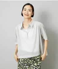 FMKHD03190 MICHEL KLEIN(ミッシェルクラン) スキッパーシアーシャツ ブラック