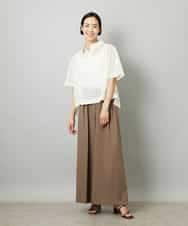 FMKHD03190 MICHEL KLEIN(ミッシェルクラン) スキッパーシアーシャツ ブラック