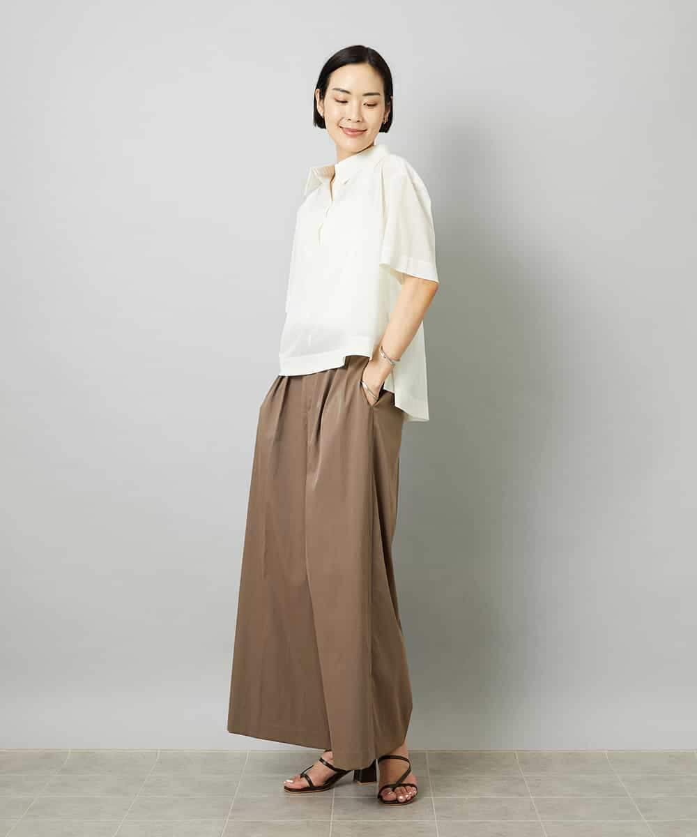 FMKHD03190 MICHEL KLEIN(ミッシェルクラン) スキッパーシアーシャツ ブラック