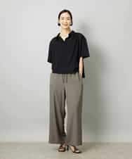 FMKHD03190 MICHEL KLEIN(ミッシェルクラン) スキッパーシアーシャツ ブラック