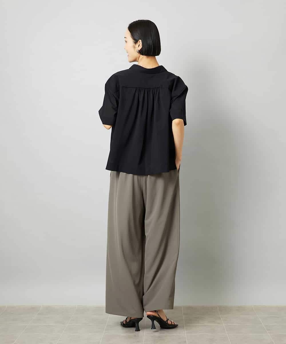 FMKHD03190 MICHEL KLEIN(ミッシェルクラン) スキッパーシアーシャツ ブラック