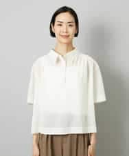 FMKHD03190 MICHEL KLEIN(ミッシェルクラン) スキッパーシアーシャツ ブラック