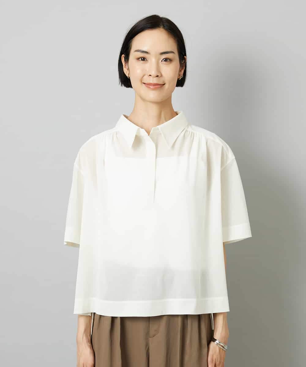 FMKHD03190 MICHEL KLEIN(ミッシェルクラン) スキッパーシアーシャツ ブラック