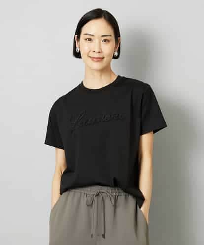 FMKHD04160 MICHEL KLEIN メタリックチェーンテープ刺繍ロゴＴシャツ