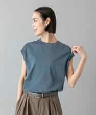 FMKHD26140 MICHEL KLEIN(ミッシェルクラン) [接触冷感]フレンチスリーブカットソー グレイッシュブルー