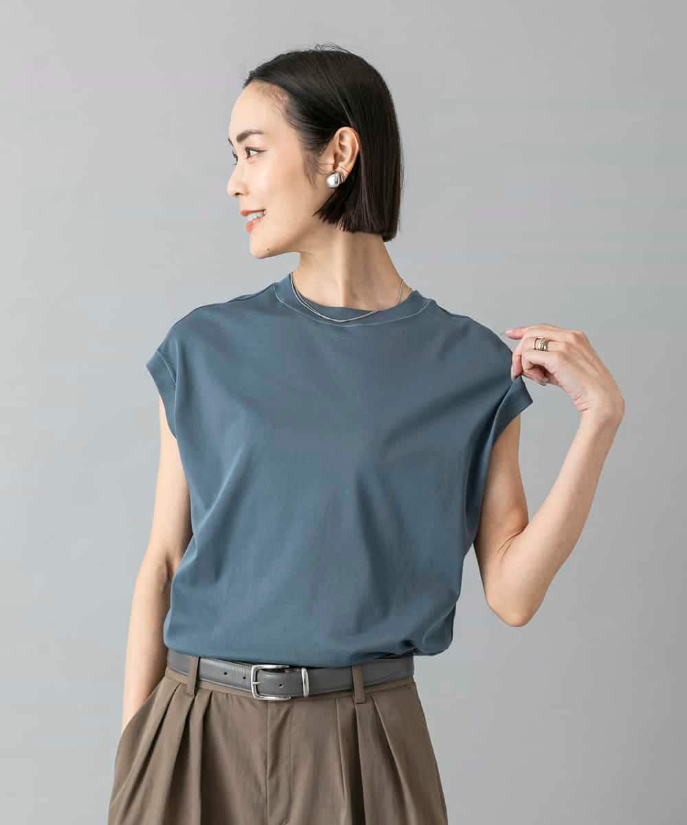 FMKHD26140 MICHEL KLEIN [接触冷感]フレンチスリーブカットソー