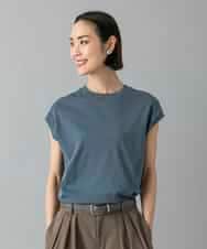 FMKHD26140 MICHEL KLEIN(ミッシェルクラン) [接触冷感]フレンチスリーブカットソー グレイッシュブルー