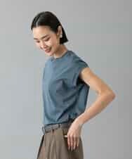 FMKHD26140 MICHEL KLEIN(ミッシェルクラン) [接触冷感]フレンチスリーブカットソー グレイッシュブルー