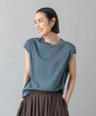 FMKHD26140 MICHEL KLEIN(ミッシェルクラン) [接触冷感]フレンチスリーブカットソー グレイッシュブルー