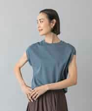 FMKHD26140 MICHEL KLEIN(ミッシェルクラン) [接触冷感]フレンチスリーブカットソー グレイッシュブルー